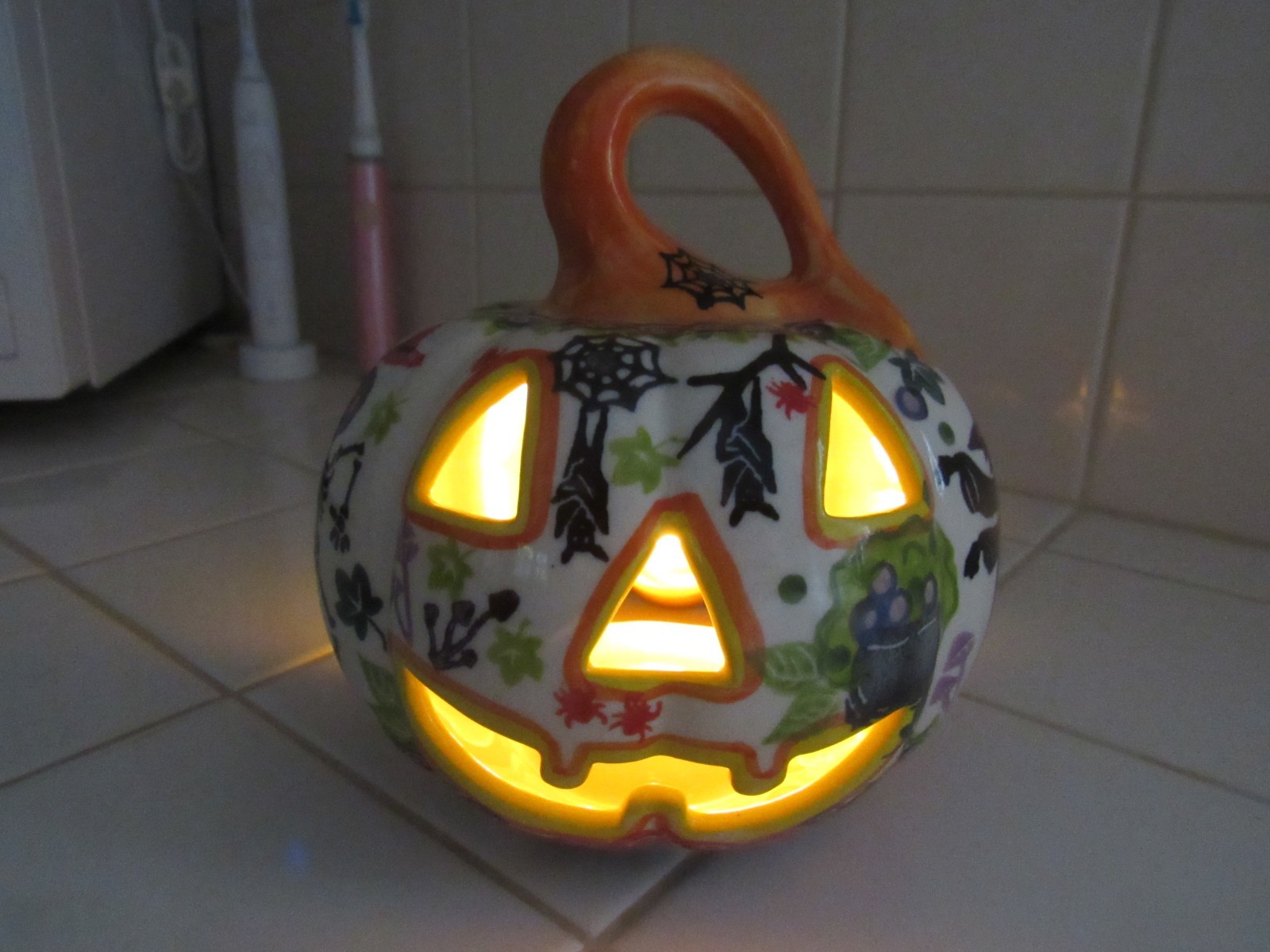Unikat Kalich  2024 Polish Pottery Halloween Pumpkin Jack O Lantern New