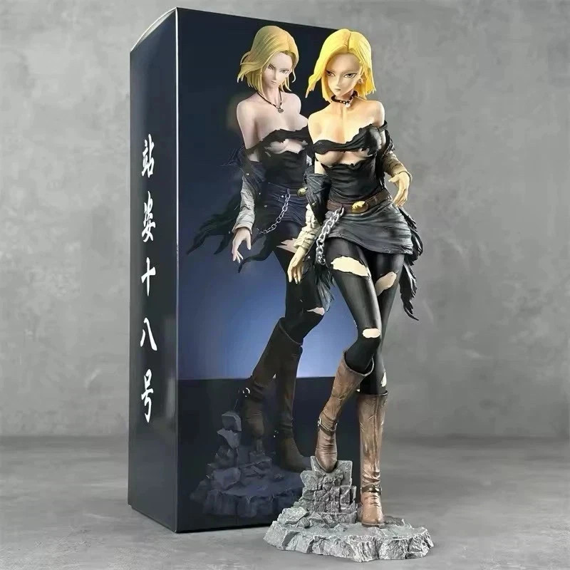 Dragon Ball Z Android 18 Figure 30cm PVC Anime Statue Collectible w/ Alt Head