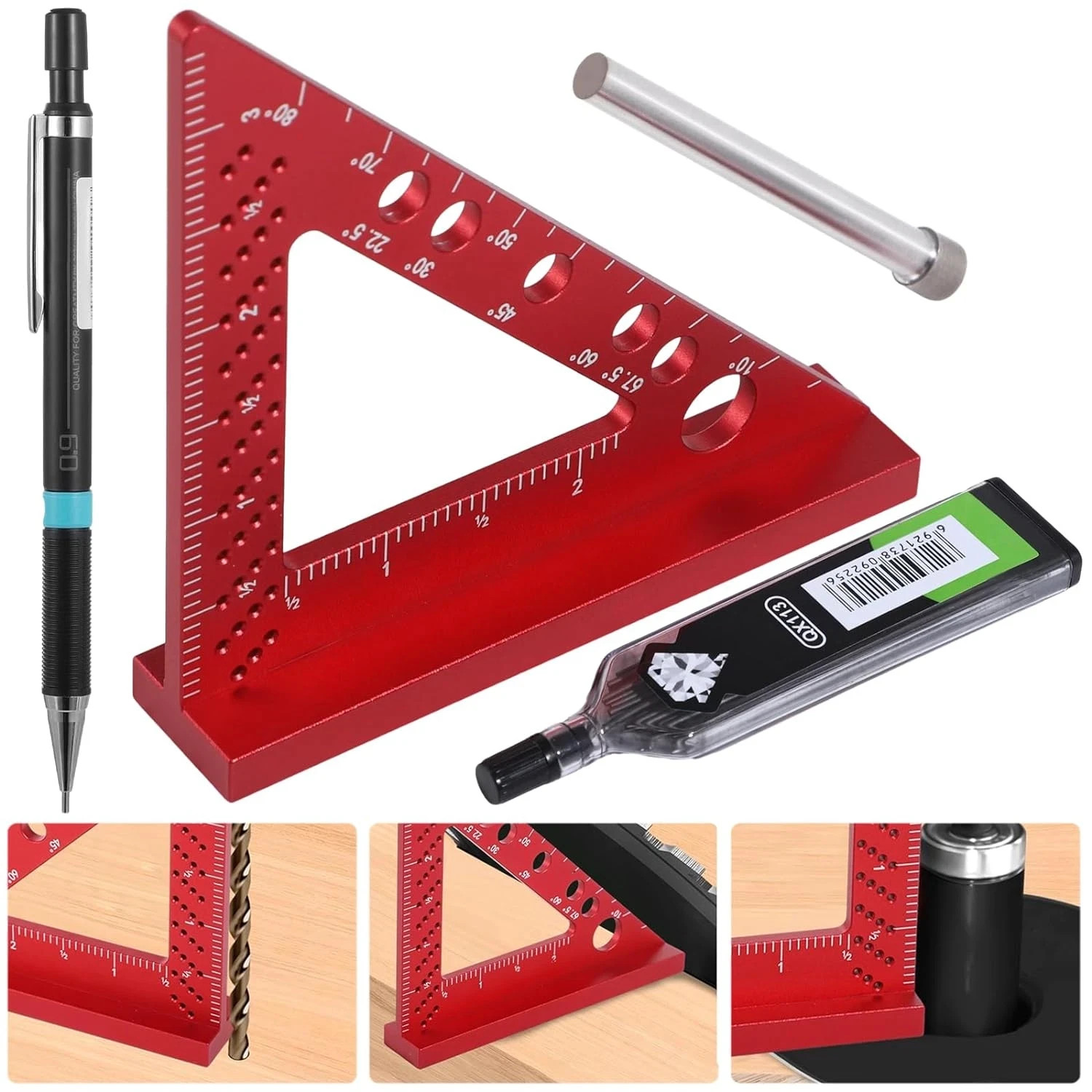 Small Carpenter Square Woodworking - Small Square Tool with Fixed Angle Pin and Small Carpenter Square Woodworking - Small Square Tool with Fixed Angle Pin and