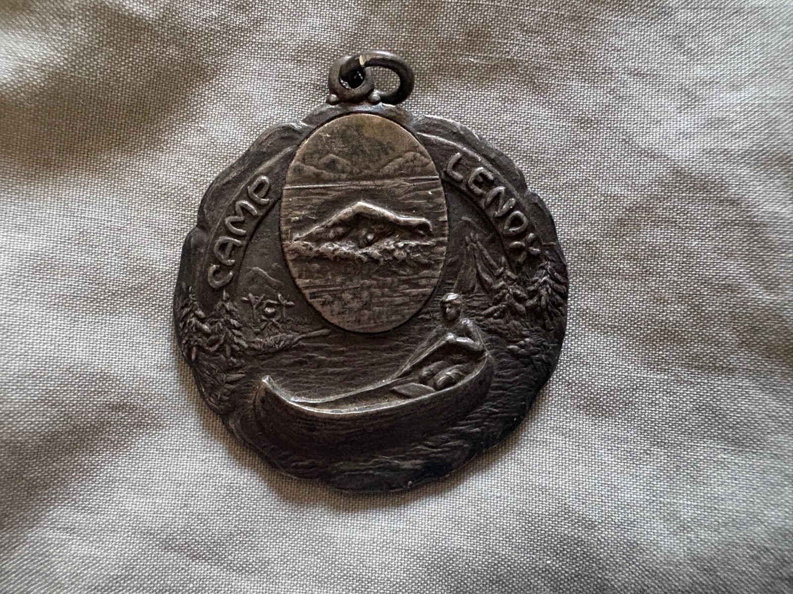 VERY Rare 1932 Camp Lenox Waterfront Award Medal Otis, MA Sterling Silver UNIQUE