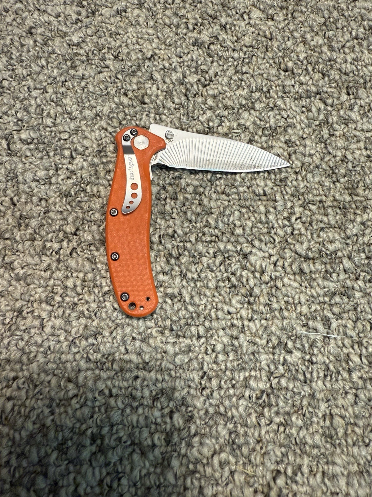 Kershaw 1735 Zing Orange Peel With Scalloped Blade Rare