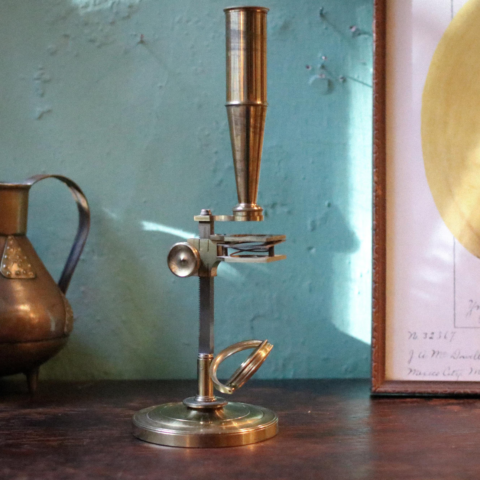 Early Victorian Brass Compound Microscope – Scientific Instrument – Circa 1840