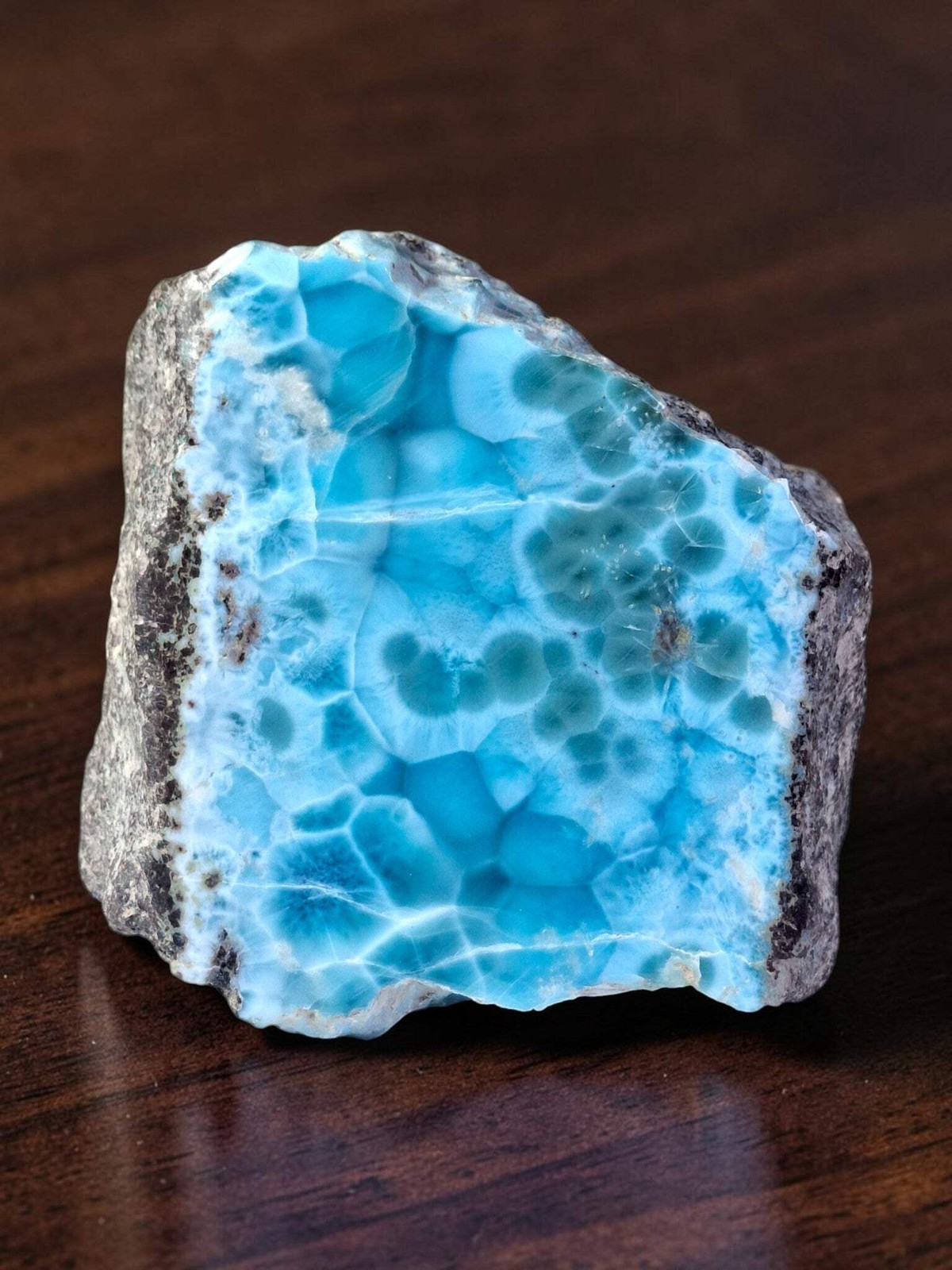 920g Natural Larimar Raw Stone Polished Specimen Rare Blue Pectolite Dominican