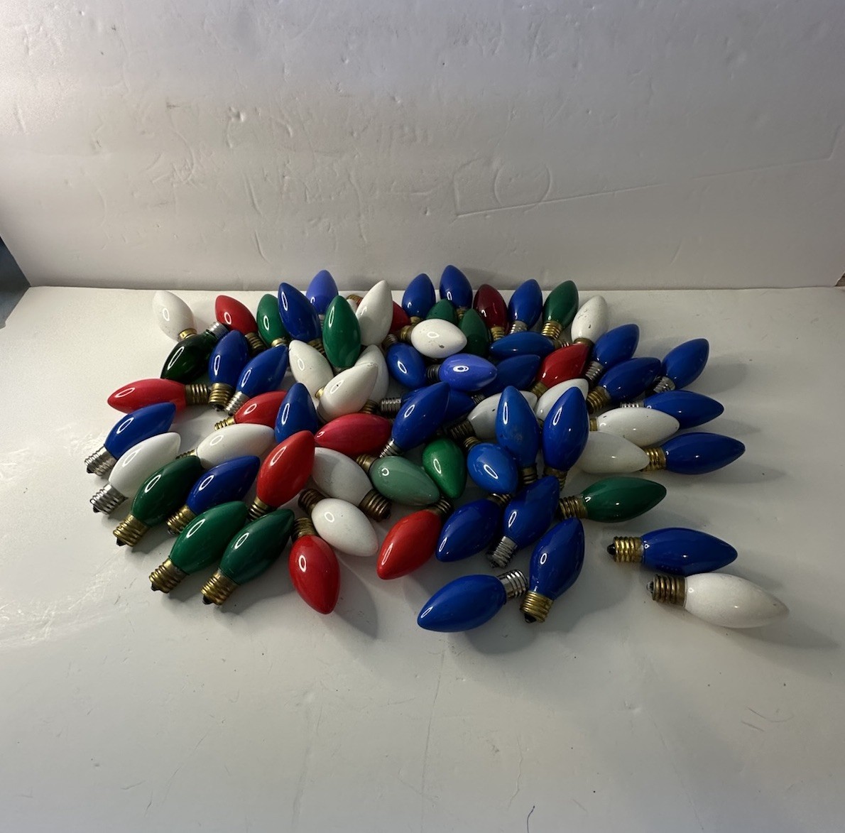 VTG Christmas Light Bulbs C9 Lot Of 67 Red Green Blue White NOT TESTED VTG Christmas Light Bulbs C9 Lot Of 67 Red Green Blue White NOT TESTED