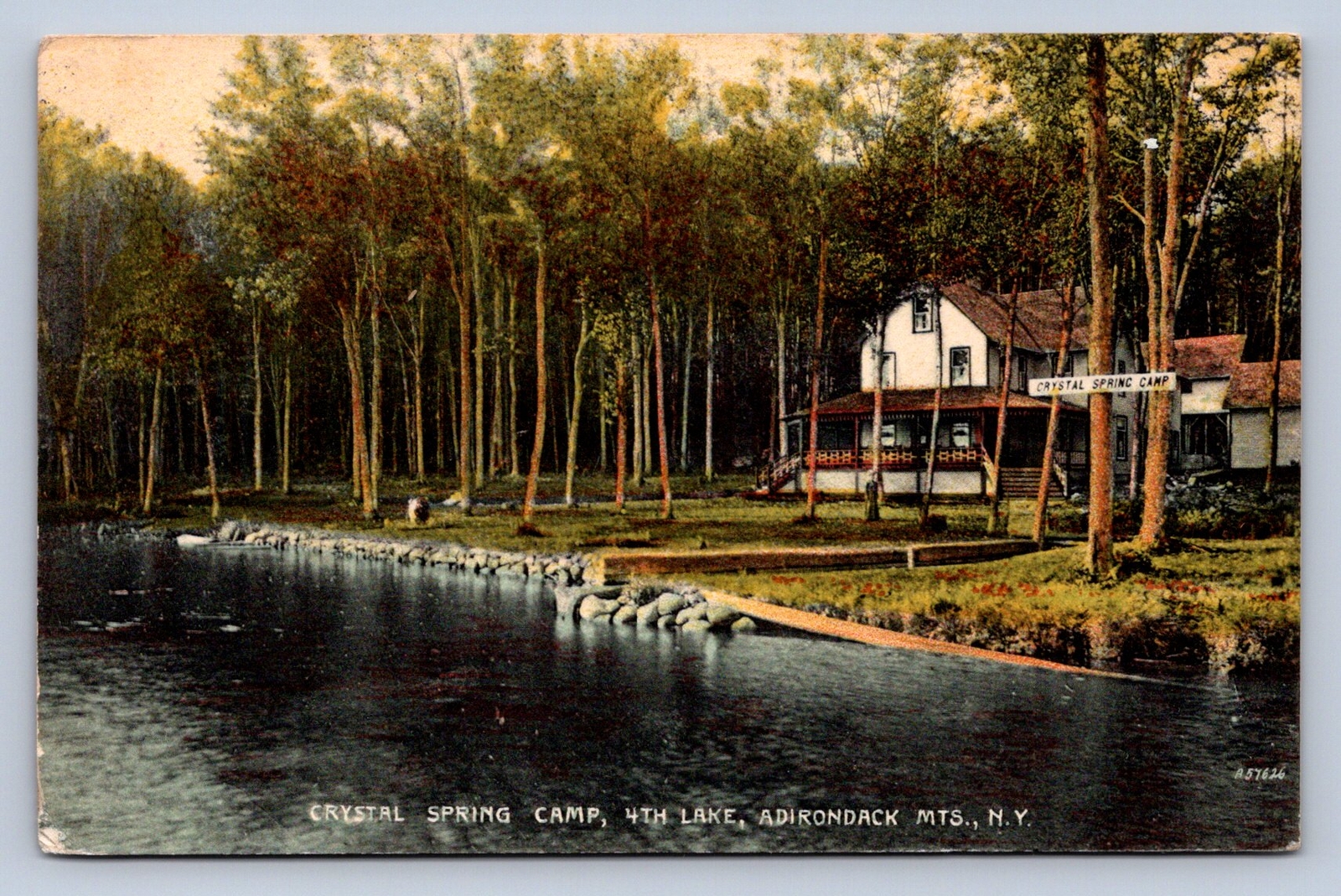 PC1/ Fourth Lake New York Postcard c10 Adirondacks Crystal Spring Camp 544