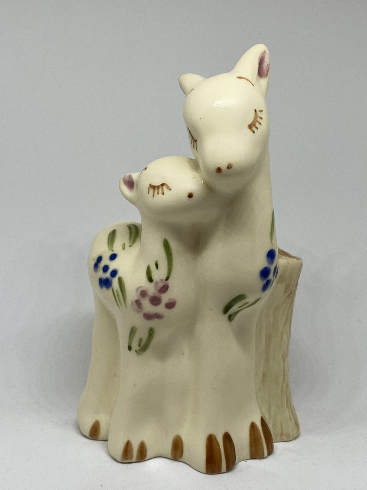 Block Pottery California Ceramic Doe With Fawn Deer Planter