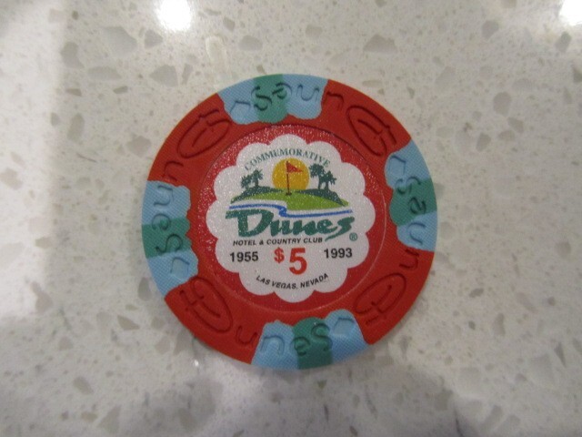 $5 Dunes Hotel Country Club Casino + FREE Mystery Las Vegas Bonus Poker Chip