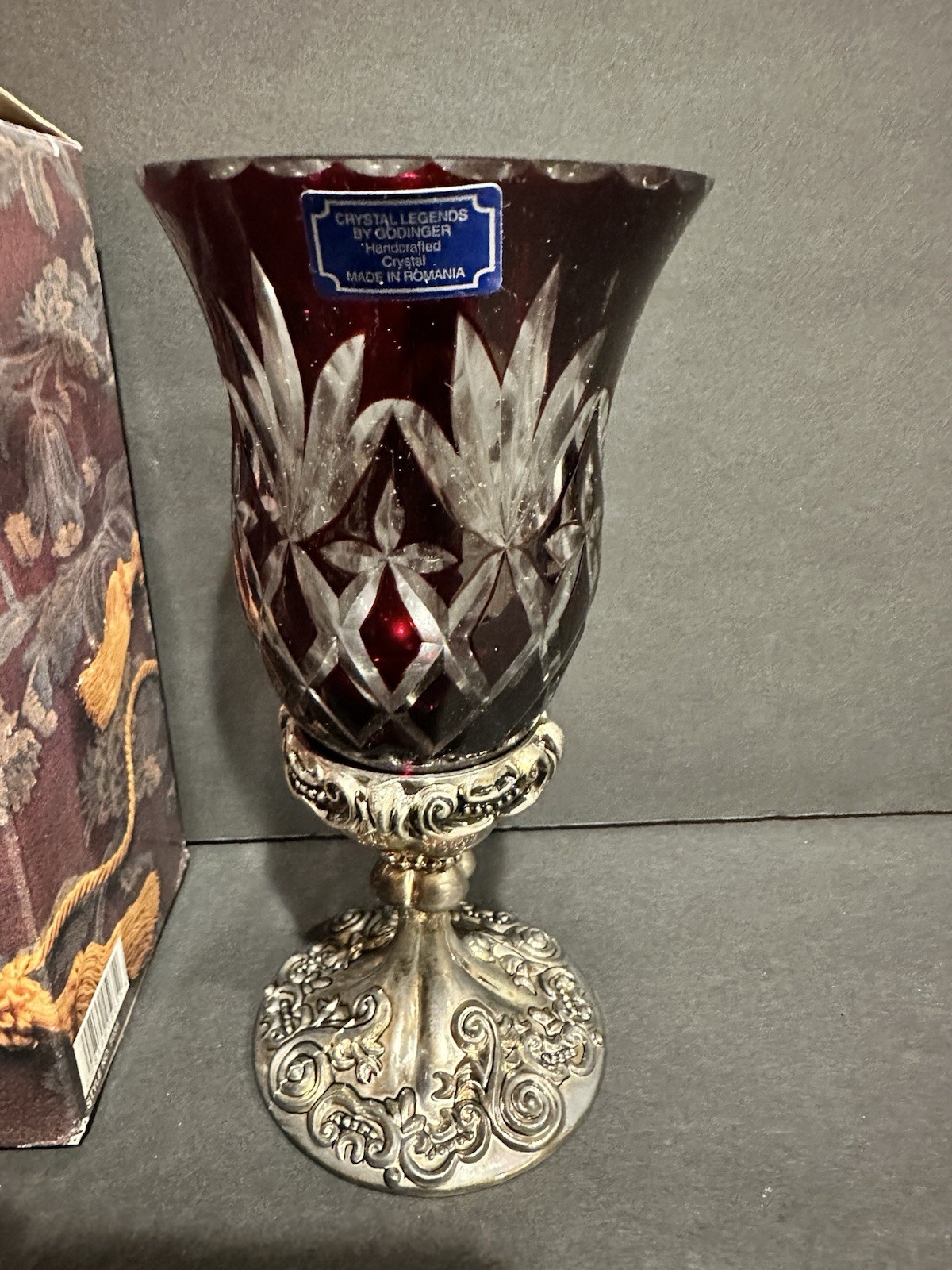 Godinger Red Cut Crystal Votive Candle Holder