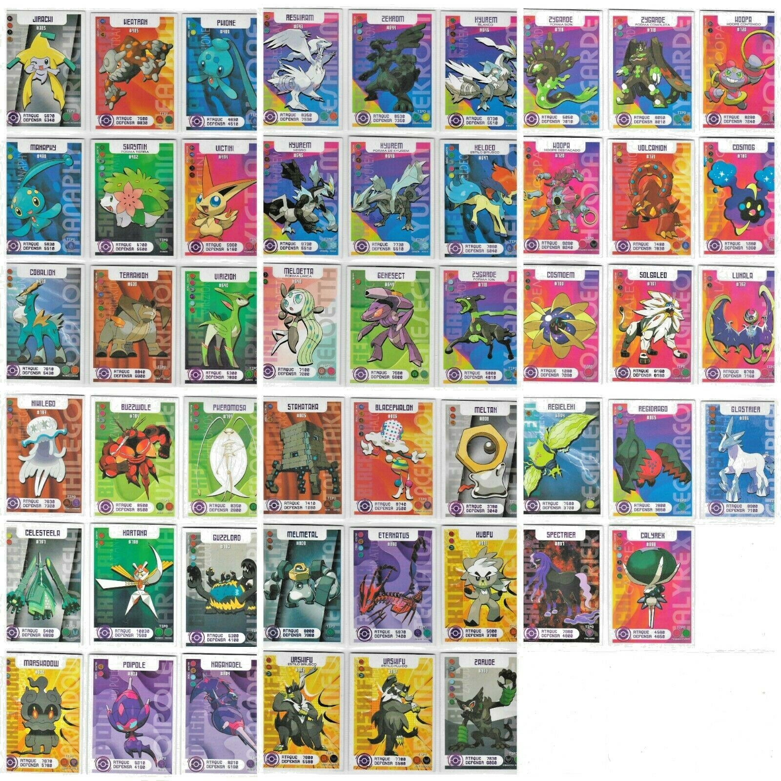 POKEMON POKEDEX TCG Complete Set 50/50 TCG Card PERU 2021 Jirachi Solgaleo 