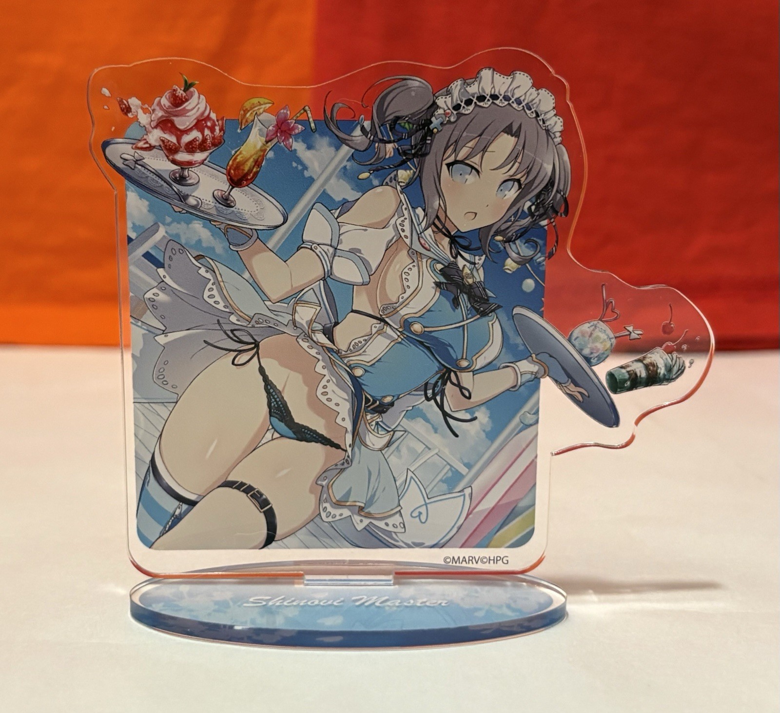 Senran Kagura LINK Yumi Acrylic Figure Stand Shinovi Master Waitress Maid Beach