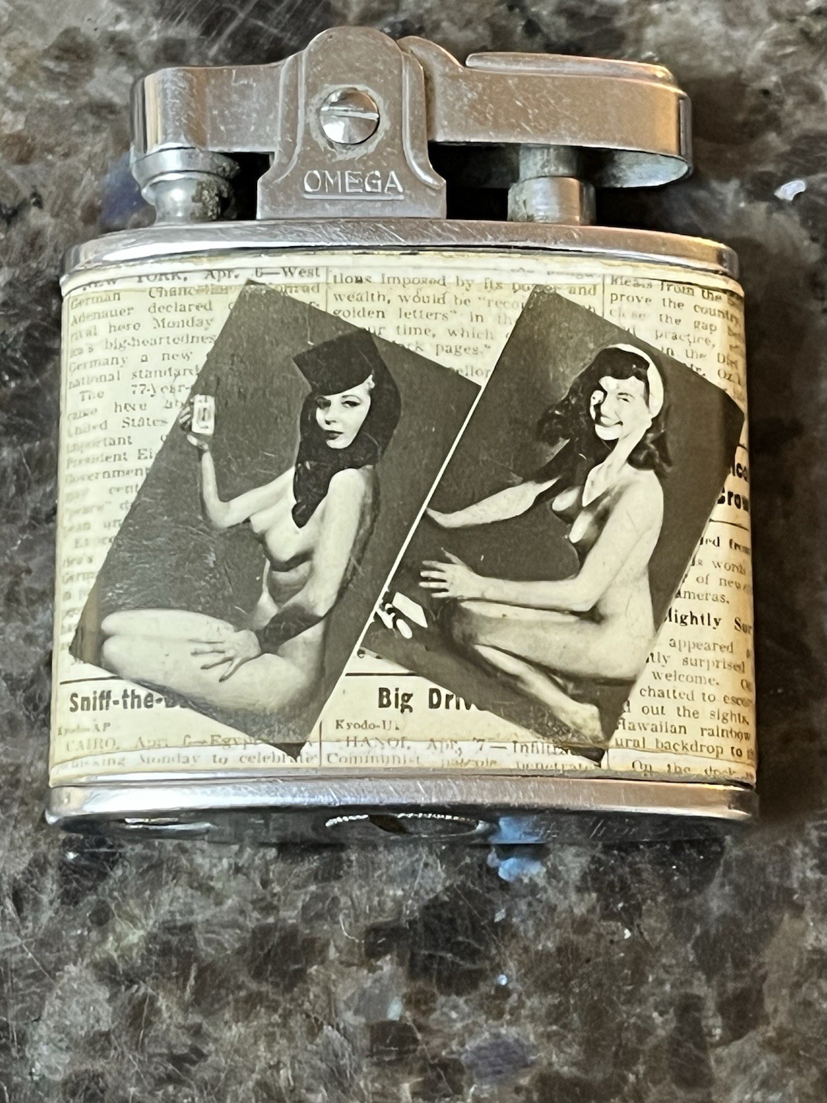Vintage 1950’s Omega Four Pinup’s Images Lighter Burlesque Bikini Models Nude