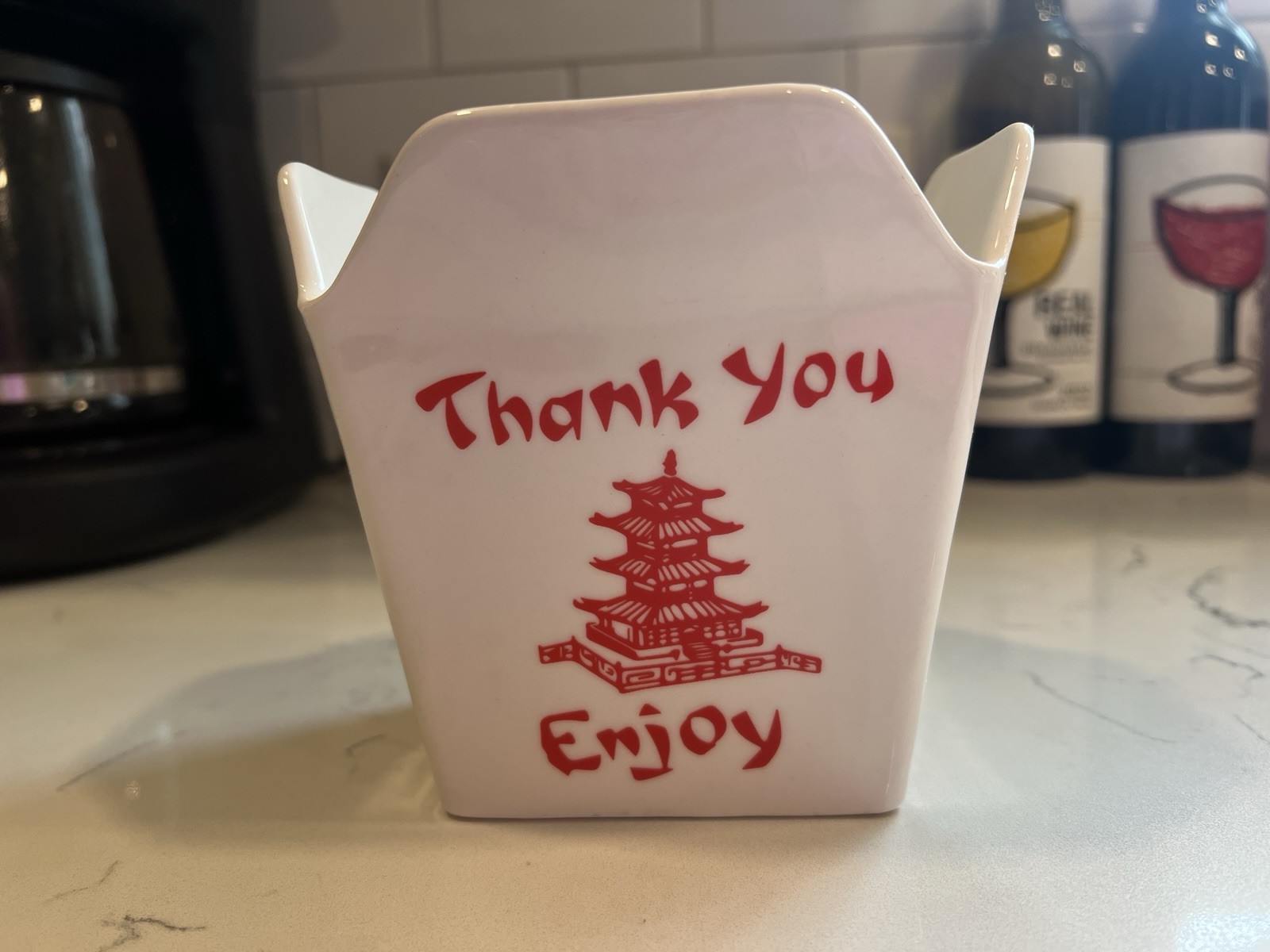 Mad Engine Ceramic Thank You Enjoy Take Out Fun Decor Or Succulent Planter