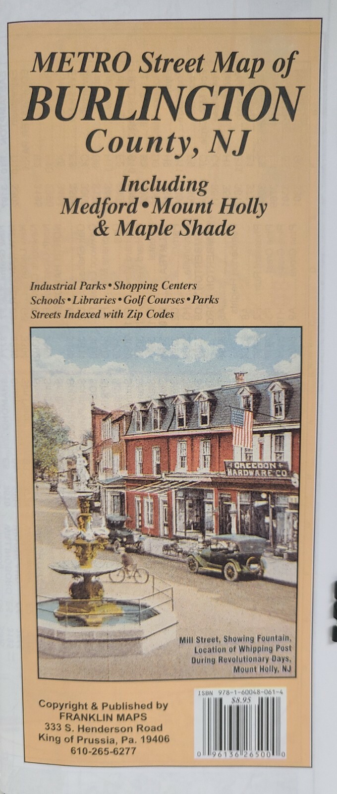 Burlington County New Jersey Street Map by Franklin Maps