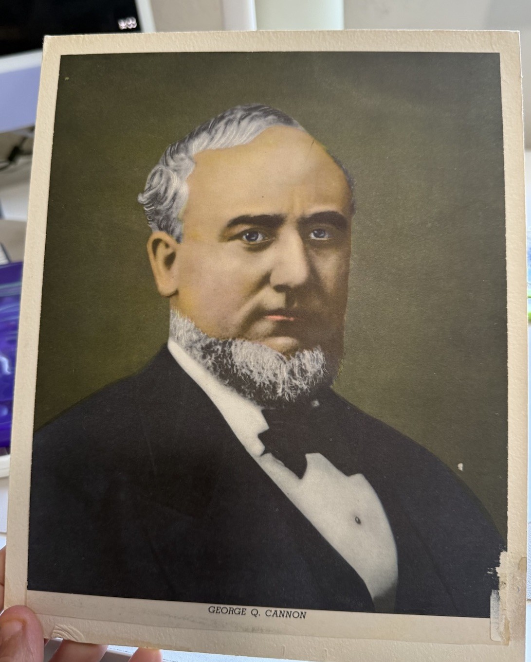 Vintage George Q Cannon LDS Portrait San Diego 10th Ward Church Library