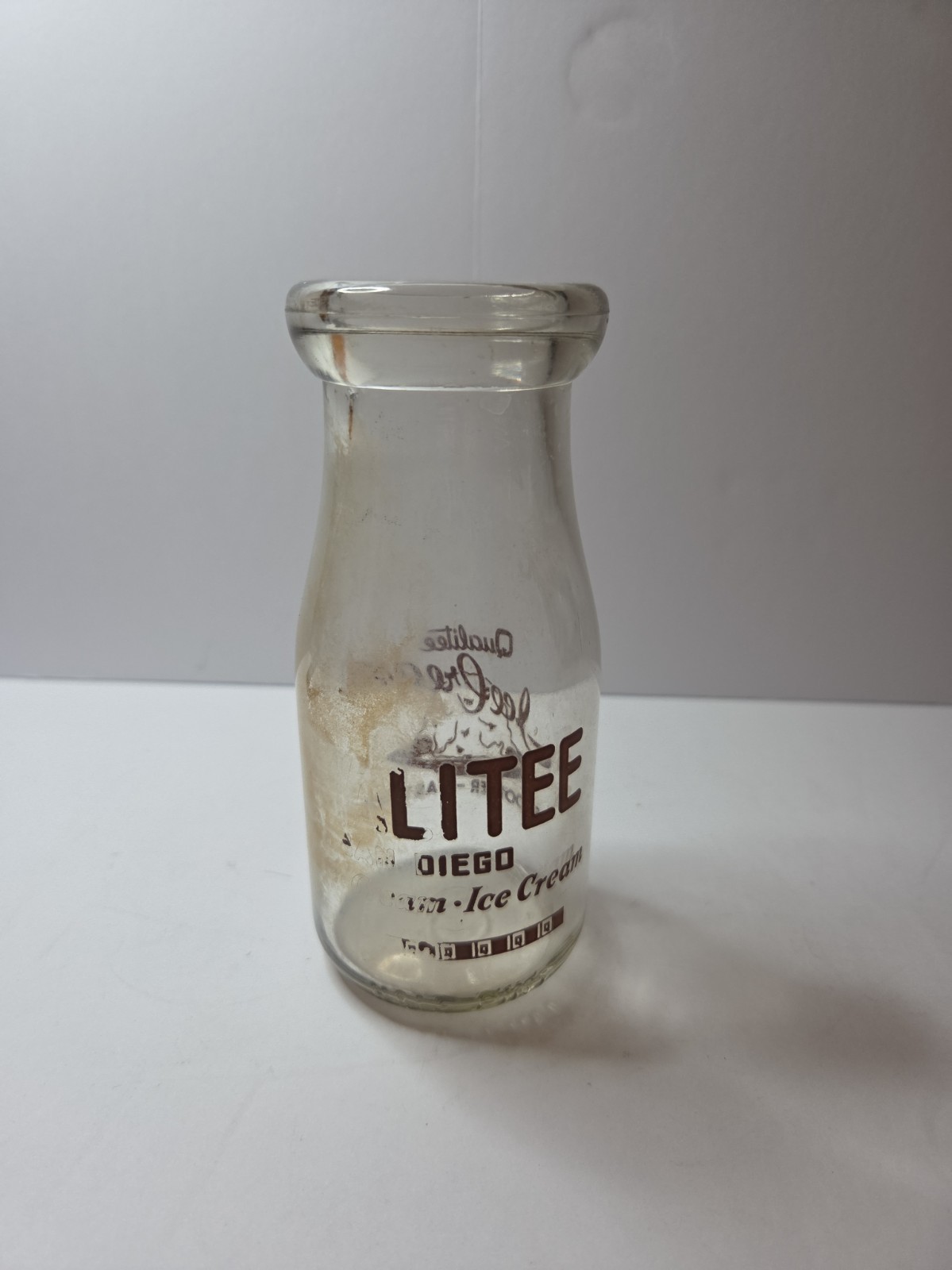 Vintage Qualitee Half Pint Milk Cream Glass Bottle