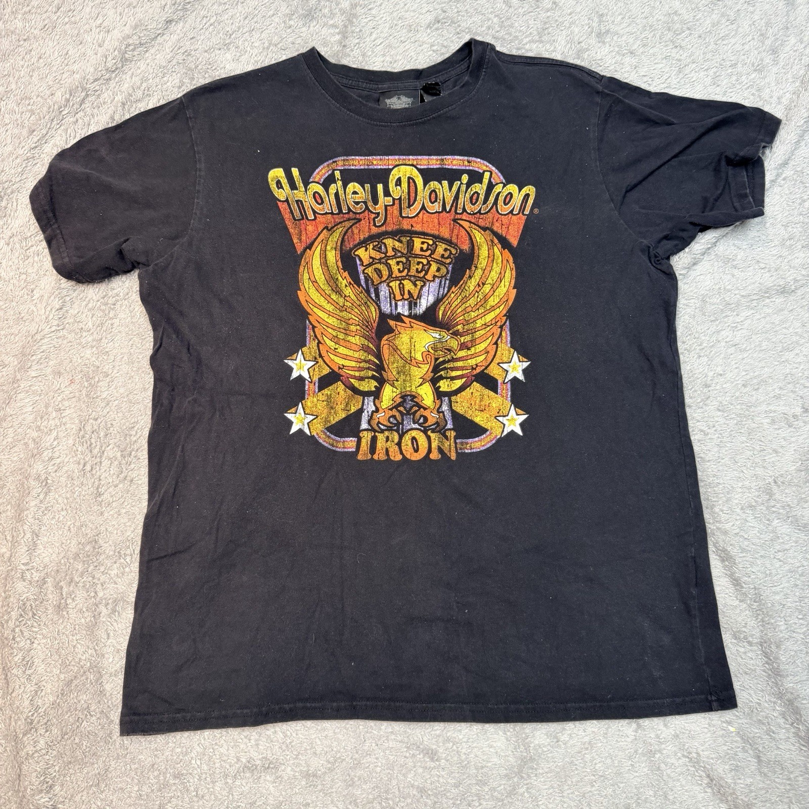 Harley Davidson knee deep in iron Vintage T-shirt 2XL Harley Davidson knee deep in iron Vintage T-shirt 2XL