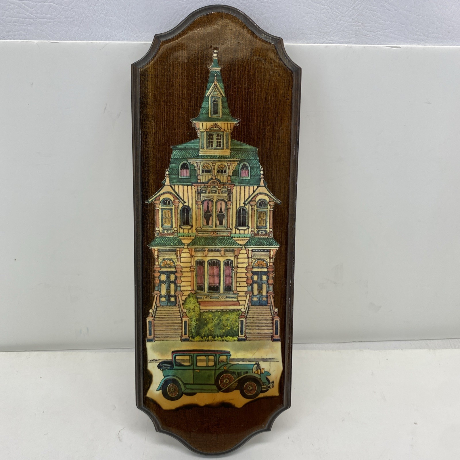 Vtg Carson Mansion Wooden Wall Plaque Eureka CA