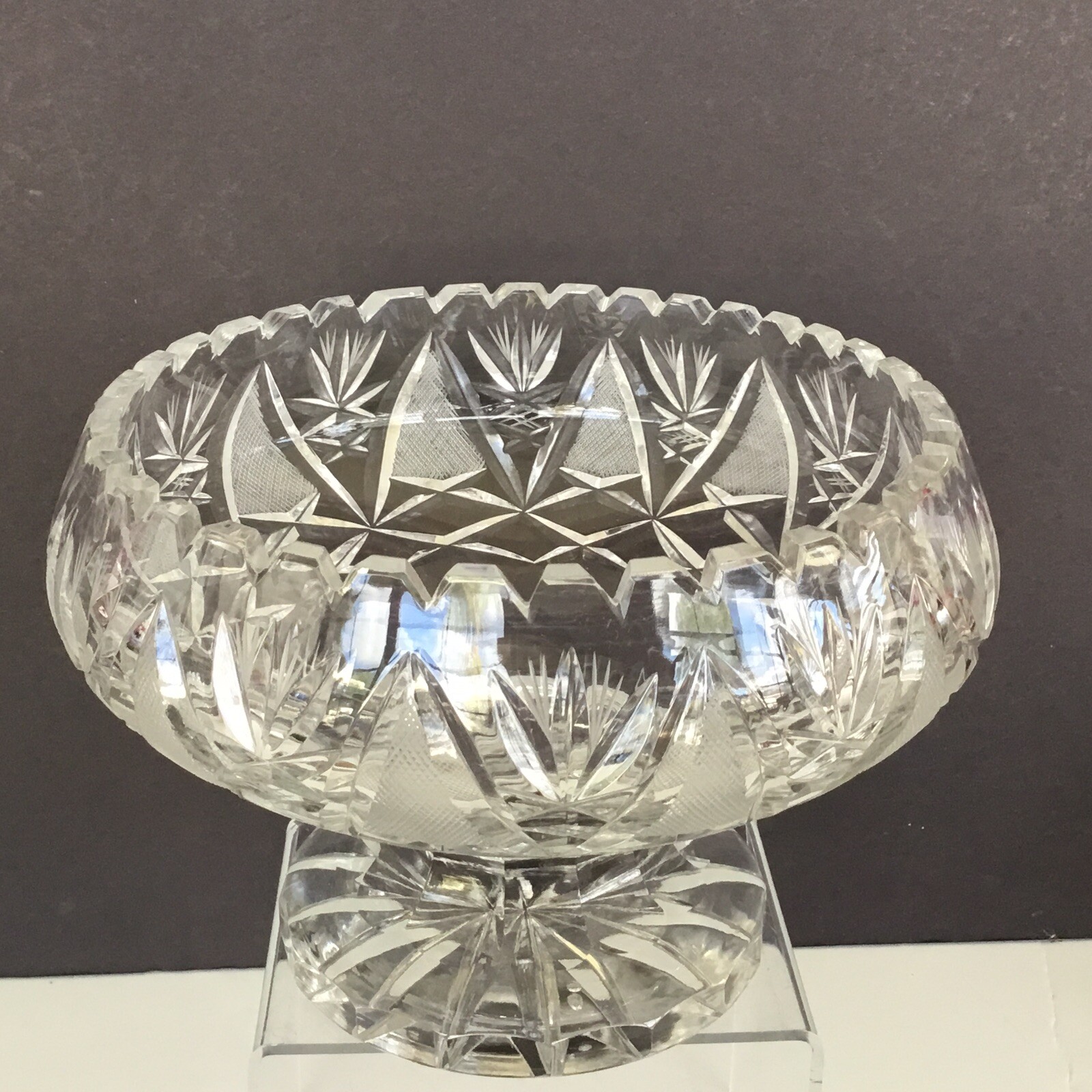 Vtg Brilliant Crystal Bowl 8.5