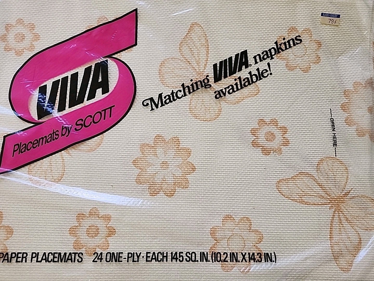 1977 Viva paper placemats, unopened pack, w/price tags, truly unique $25 1977 Viva paper placemats, unopened pack, w/price tags, truly unique $25
