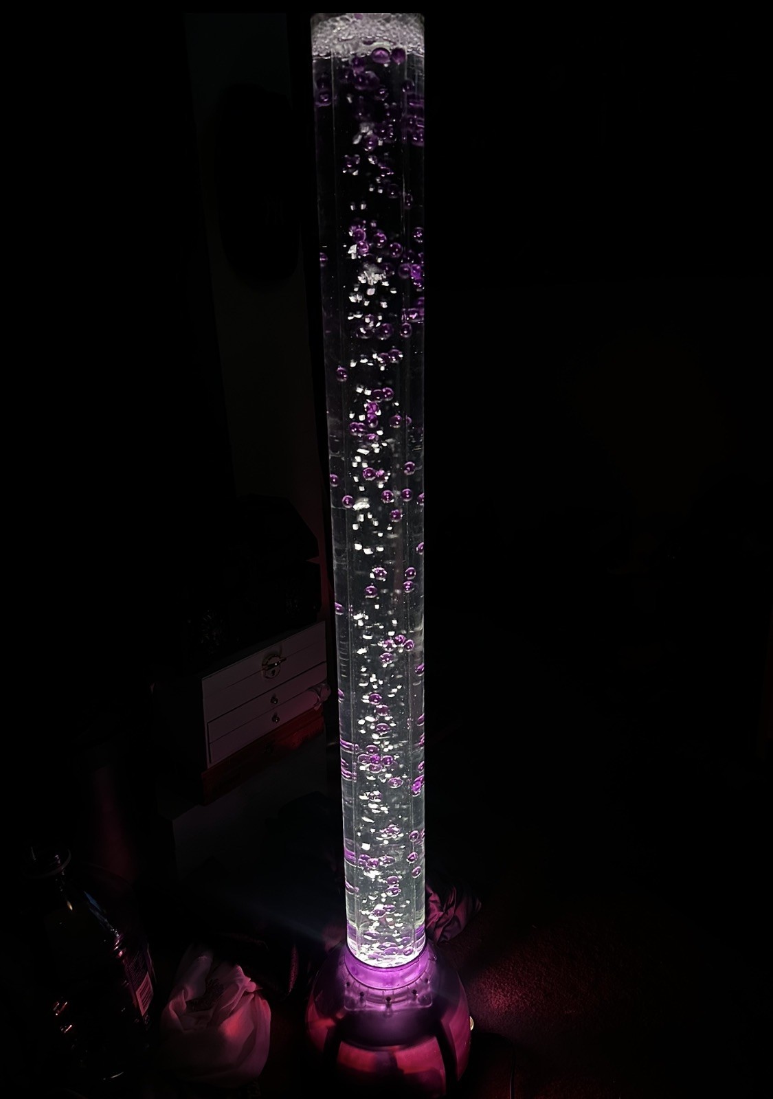 AQUA PEARL Lite PURPLE /PINK 39” Bubbler Rare NIB Vintage Tall Spencer’s Motion 