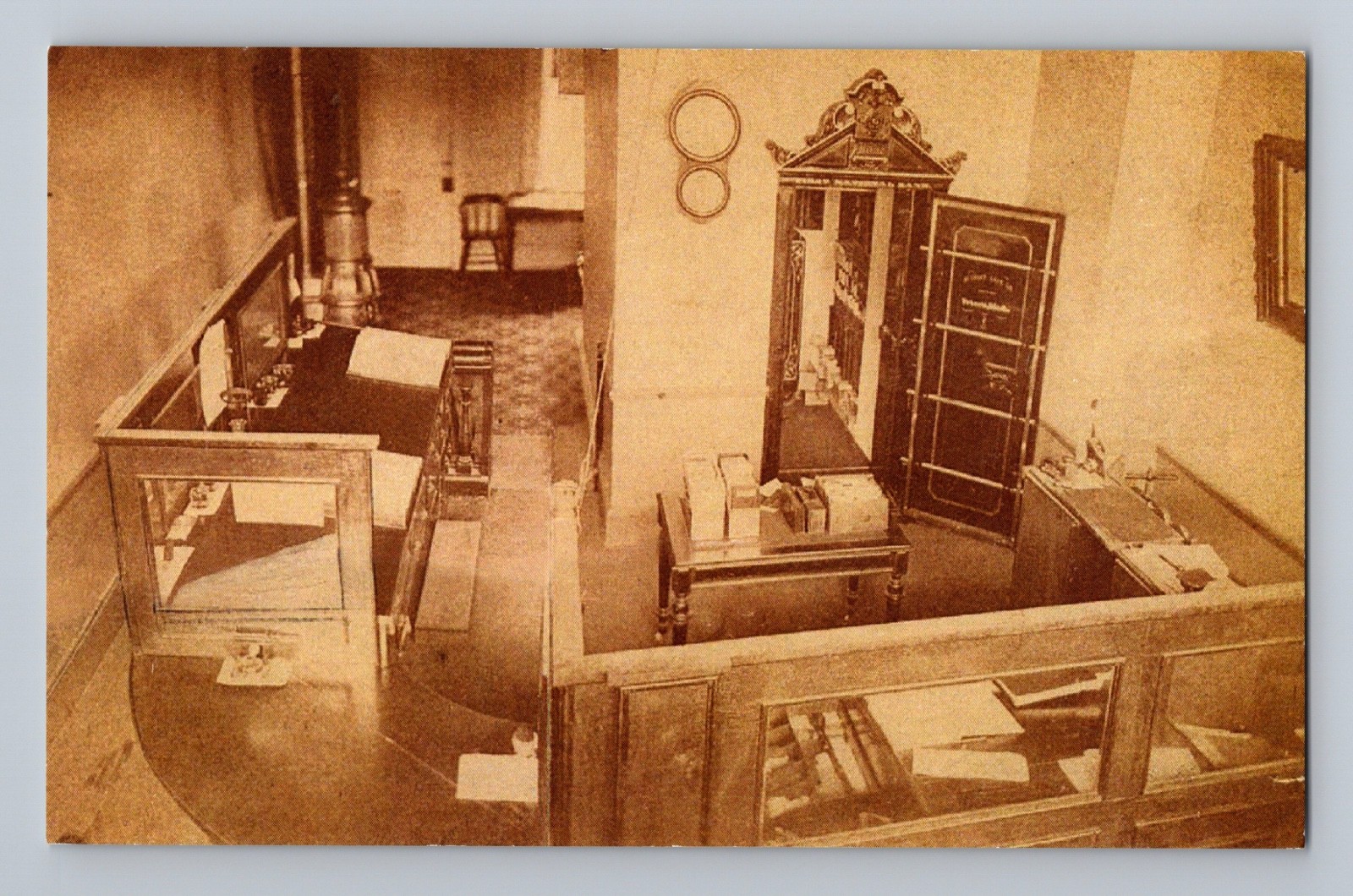 1876 Interior First National Bank Northfield Minnesota Postcard 1876 Interior First National Bank Northfield Minnesota Postcard