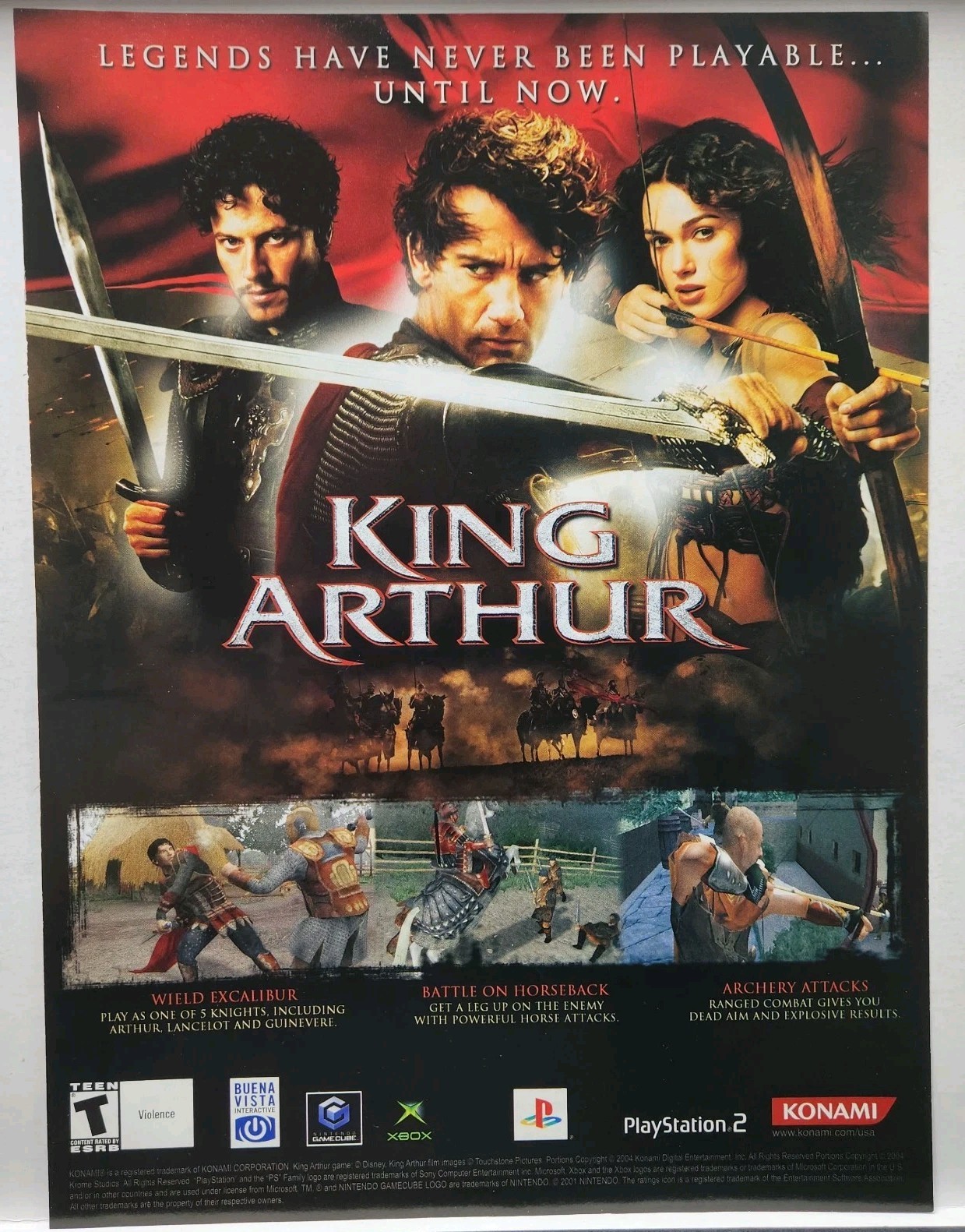 2004 King Arthur Sony Playstation 2 PS2 XBOX Nintendo Print Ad Poster Promo Art