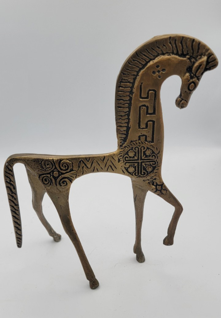 EUC VTG Mid Century MCM Weinberg Style Etruscan Trojan Horse Sculpture Large