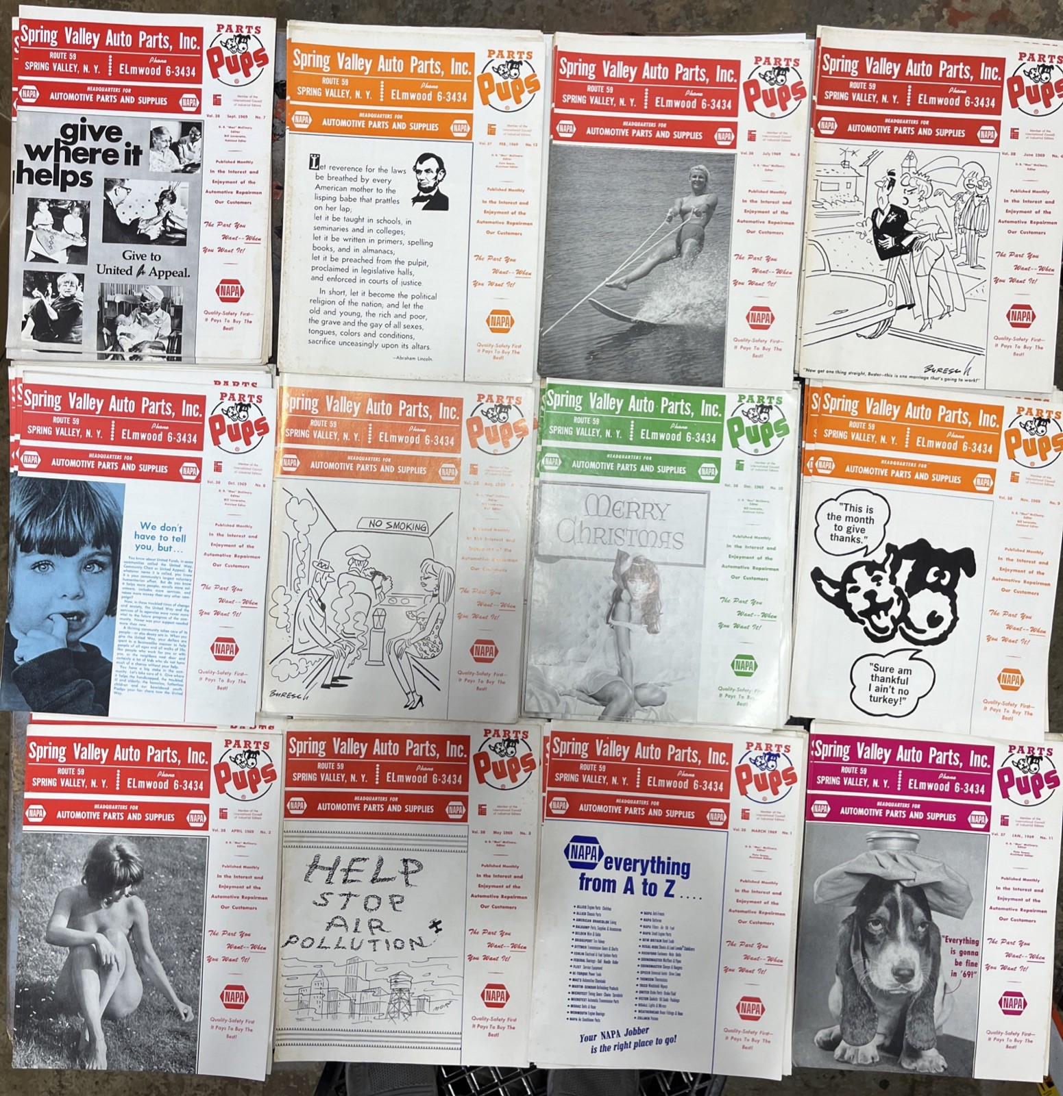 Vintage 1969 NAPA Parts Pups Magazines (12)