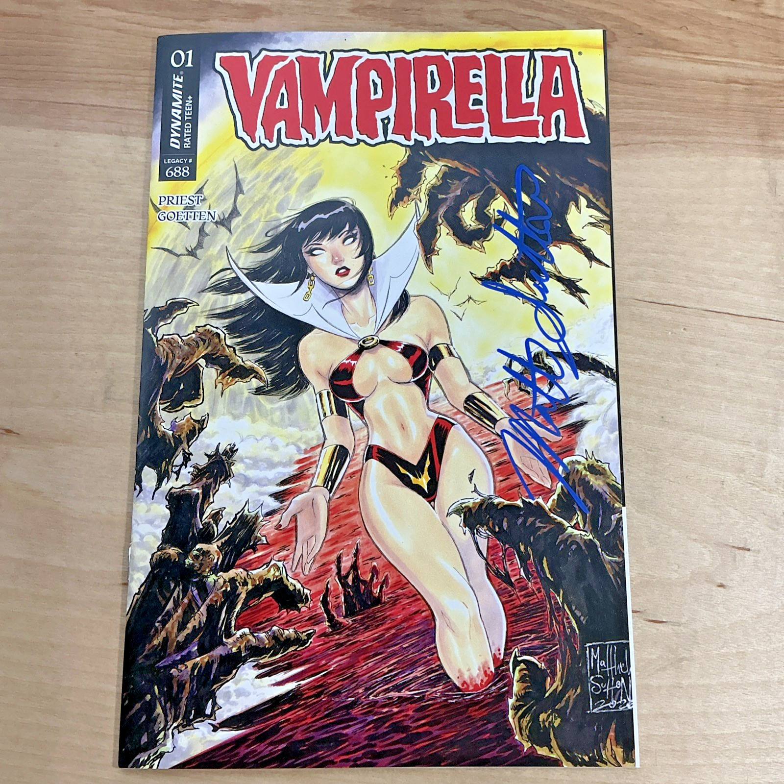 Vampirella #1 2026 Matthew Sutton Signed COA Exclusive Dynamite