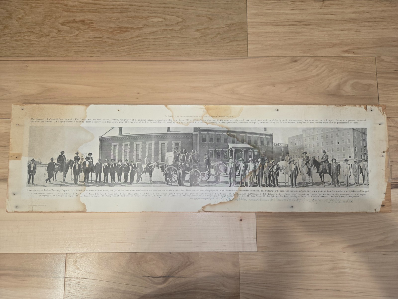 Original Deputy signed Star Printery 1908 U S Marshals Fort Smith Reunion photo Original Deputy signed Star Printery 1908 U S Marshals Fort Smith Reunion photo