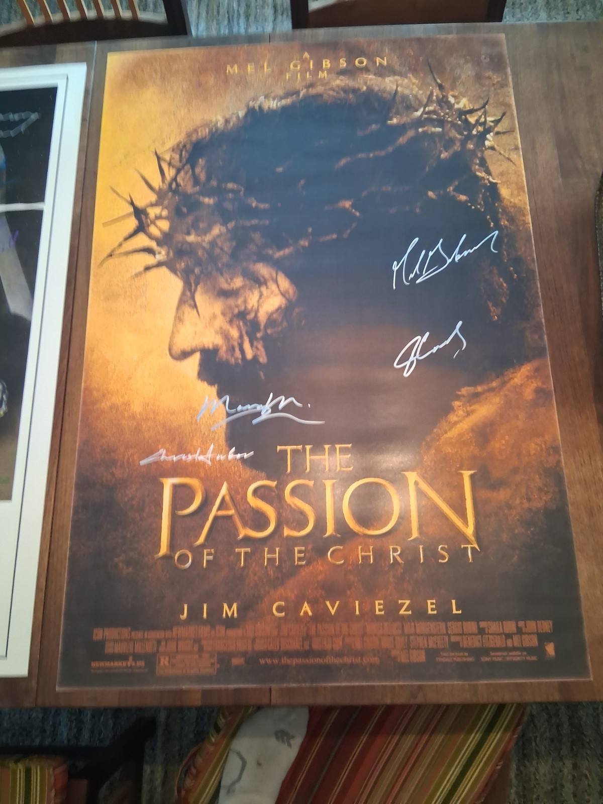 RARE The Passion - Poster Signed by Cast / Jim Caviezel / Mel Gibson / More