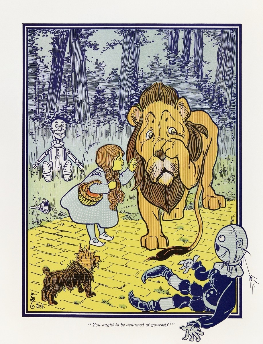 1900 Dorothy Meets Lion Wizard of Oz Vintage Poster Print 1900 Dorothy Meets Lion Wizard of Oz Vintage Poster Print