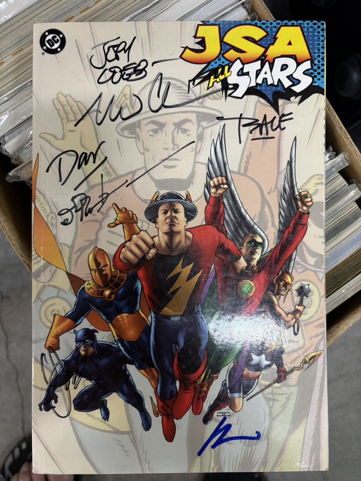 JSA All-Stars Softcover 1st. Print Signed 7X by: Howard Chaykin, Michael Chabon,