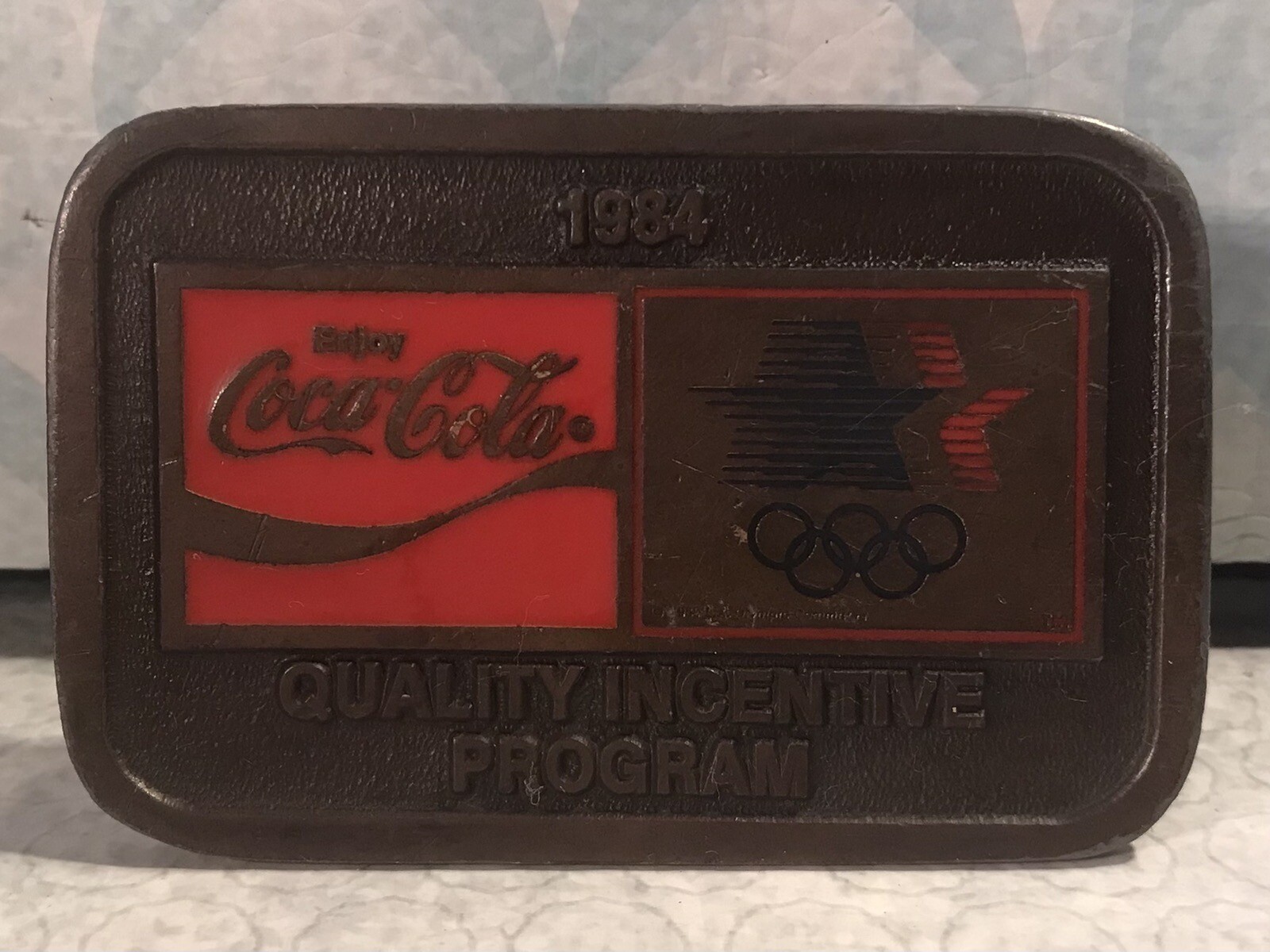 Coca Cola Coke Olympics Advertising Belt Buckle 