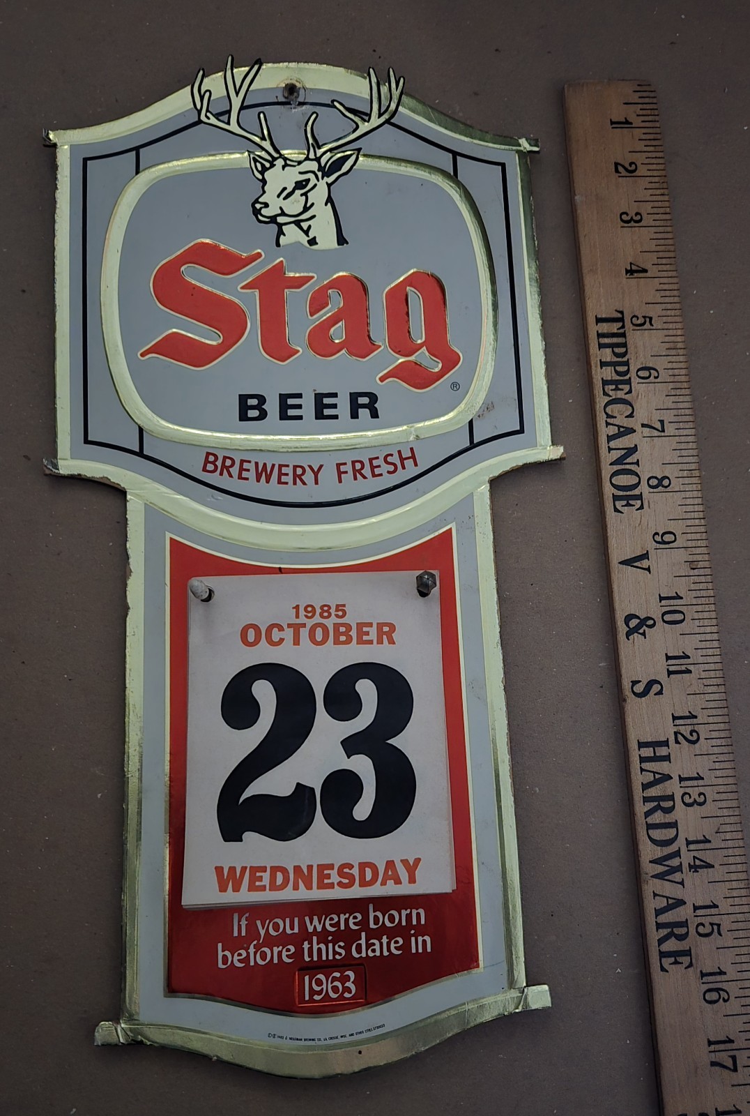 RARE Vintage Stag Beer FOC 1985 Wall Calendar Heileman Brewing Company Wisconsin