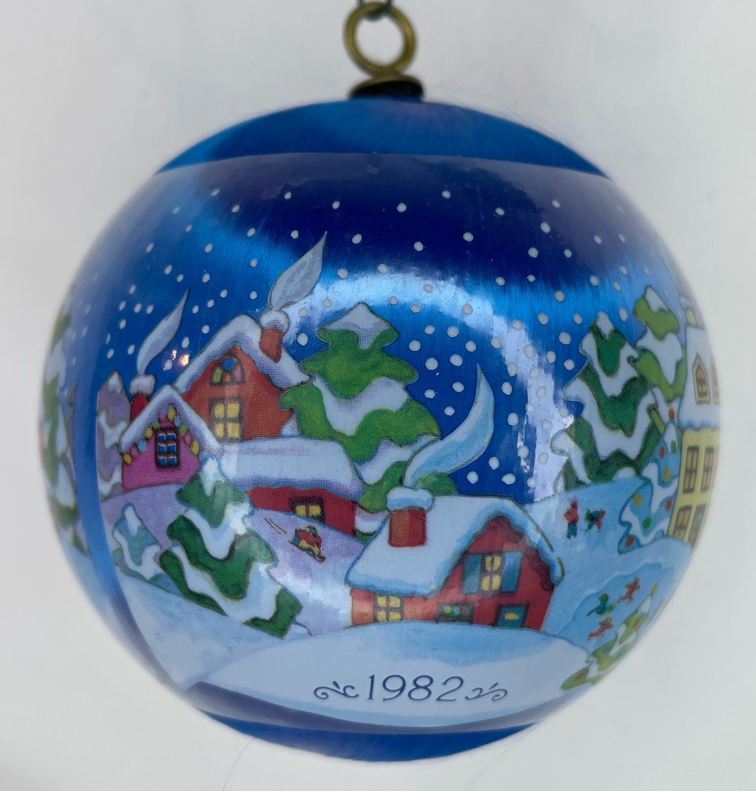 Vintage 1982 HALLMARK Blue Satin “New Home”  Christmas Ornament