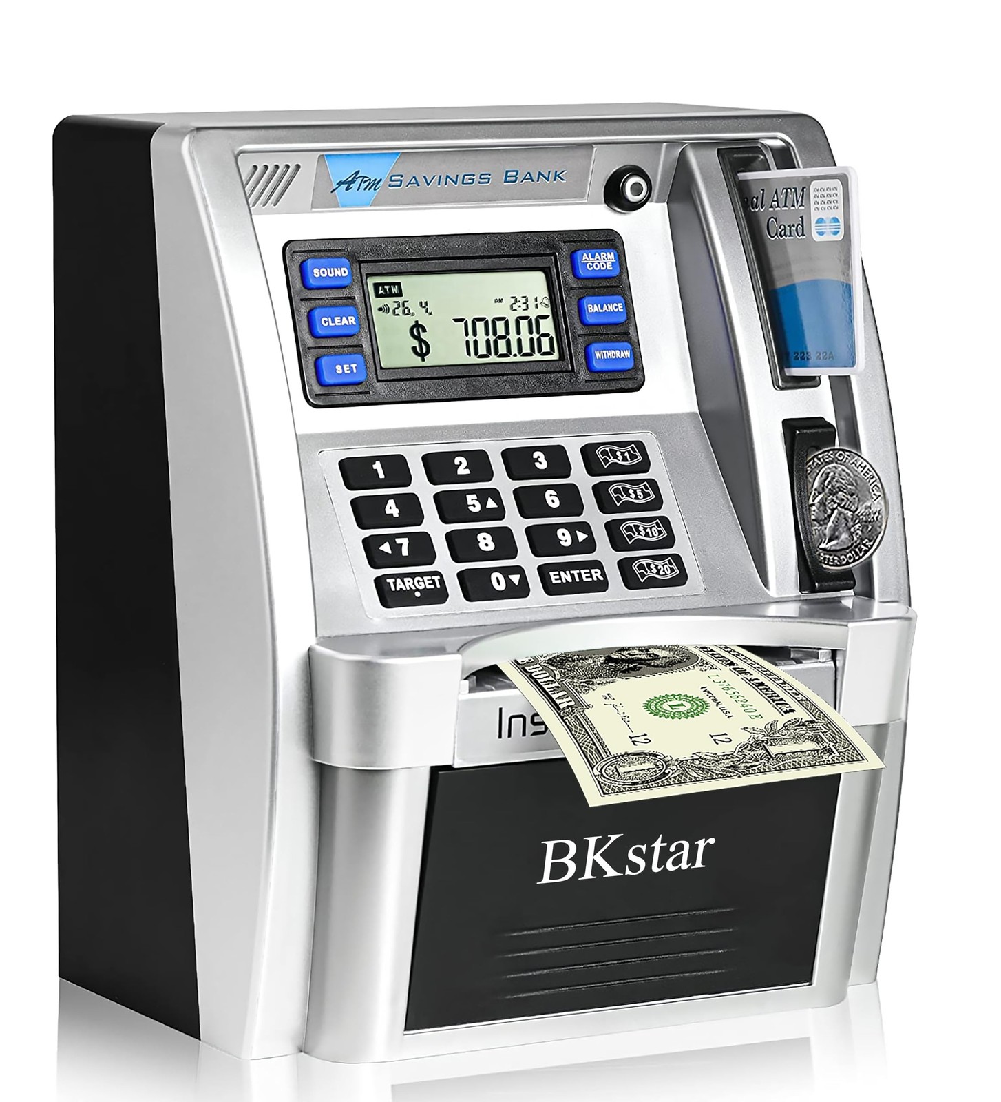 BKstar ATM Piggy Bank for Kids - Talking Electronic Money Bank with Debit Car... BKstar ATM Piggy Bank for Kids - Talking Electronic Money Bank with Debit Car...