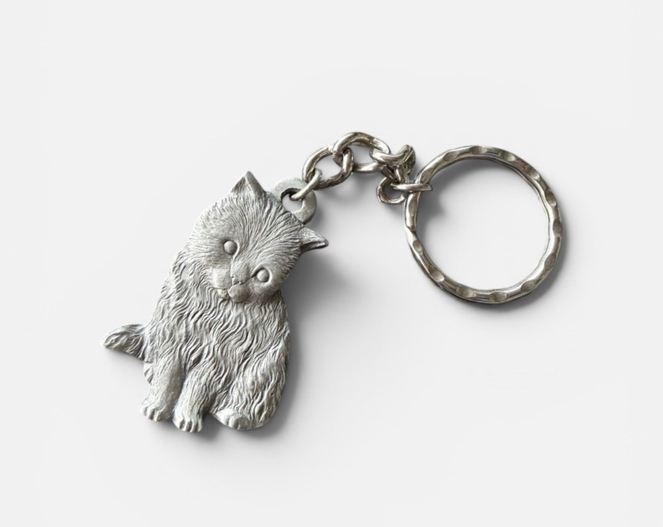 Vintage Rawcliffe Pewter I ❤️ My Kitty Cat Keychain Signed 1983 P Davis Vintage Rawcliffe Pewter I ❤️ My Kitty Cat Keychain Signed 1983 P Davis
