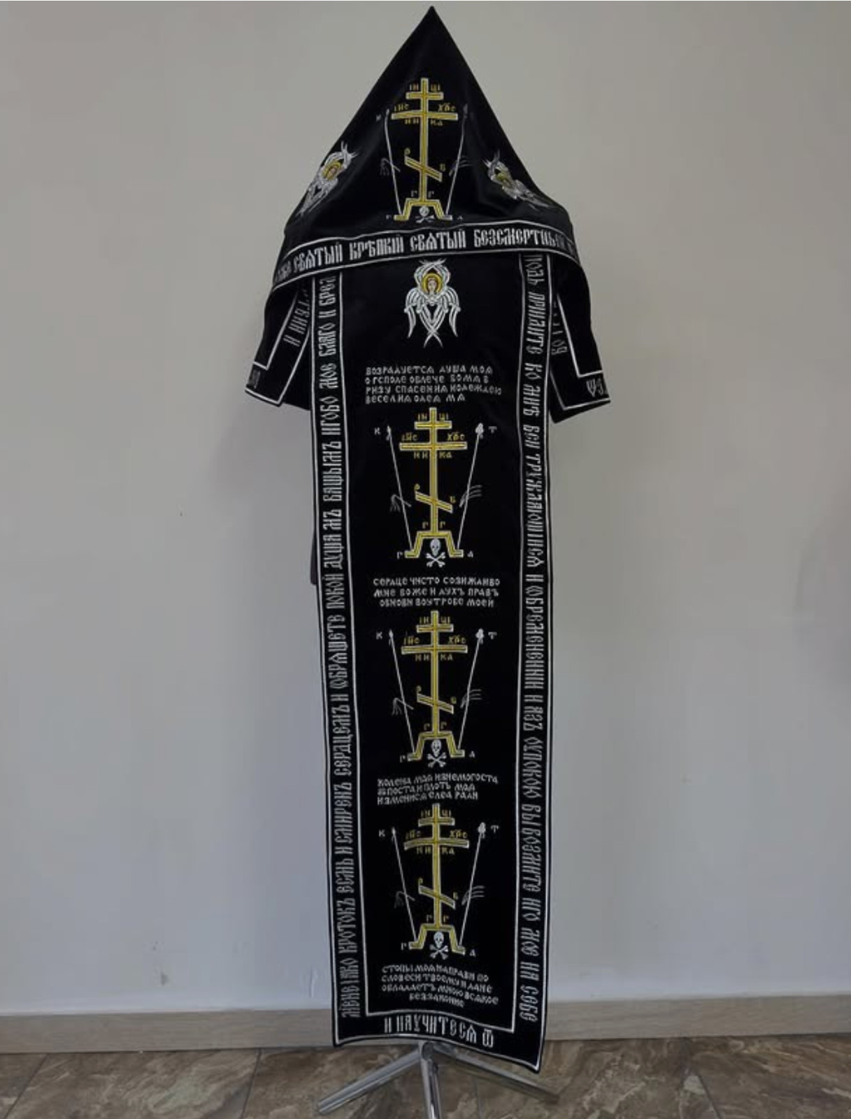 Orthodox Great Schema Analavos Black Gold Embroidery Monastic Vestment  Handmade