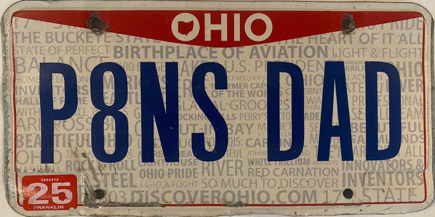 Vanity P8NS PAYTON PEYTON ’S DAD license plate Patton Payne Paden Father Daddy