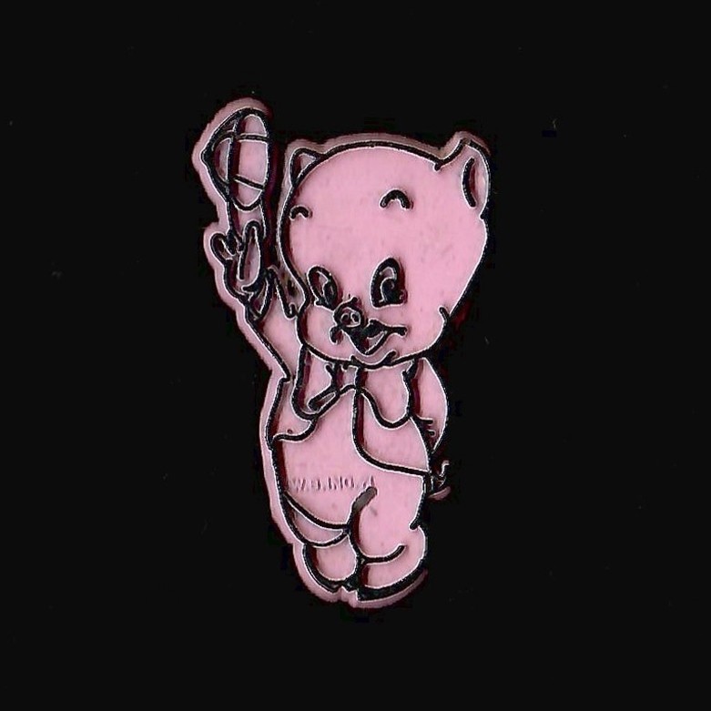 Porky Pig Looney Tunes Flexible Vtg Rubber Fridge Magnet Cartoon '70s