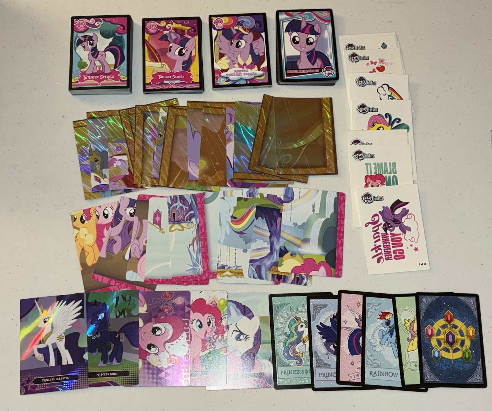 Enterplay - My Little Pony FIM Huge Lot Series 1-4 w/ Inserts, Puzzles & FunTats