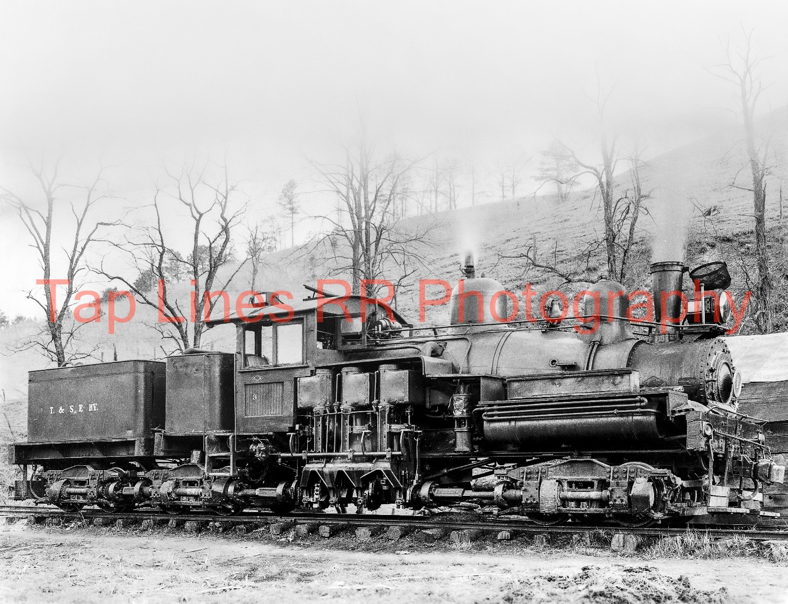 Tuckaseegee & Southeastern Ry #1 Shay Sylva NC 4/12/1938  NEW 8x10 PHOTO