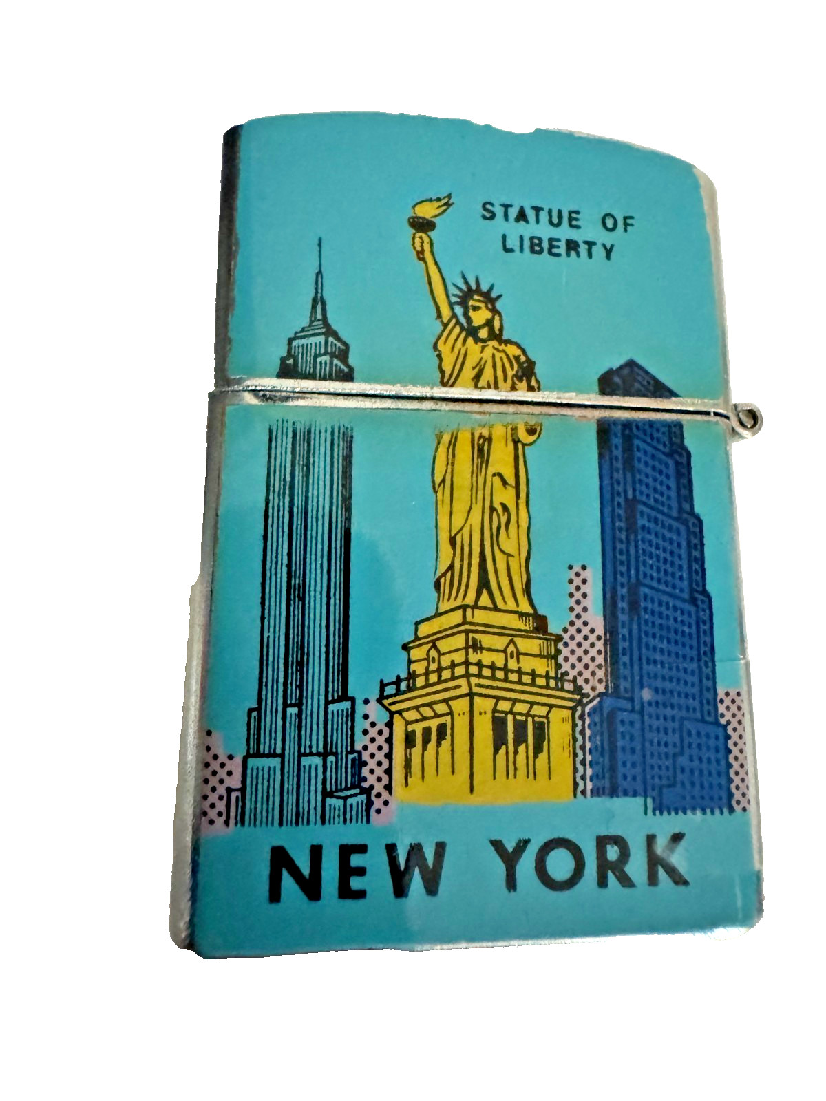 Vintage 1950s-60s New York Statue of Liberty United UN Flip Lighter Made Japan