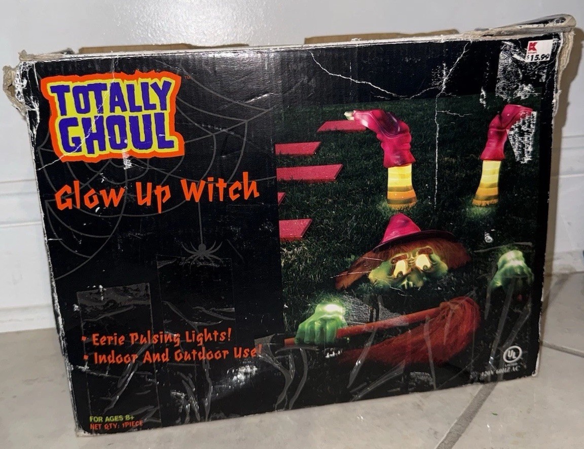 Vintage 2000s Kmart Totally Ghoul Glow Up Witch Halloween Lighted Decoration