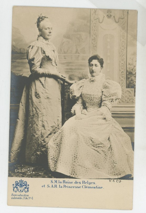 Vintage Postcard  Marie Henriette Queen of Belgium & Princess Clementine