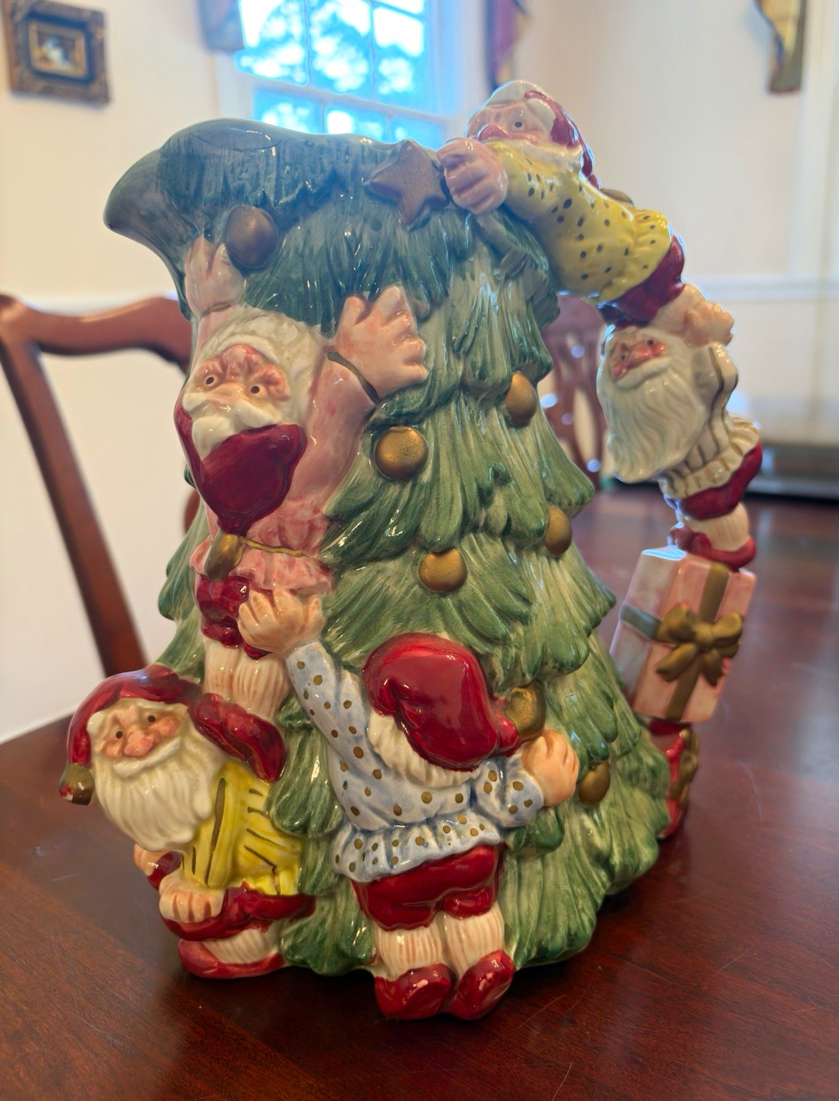 Vintage 1989 Fitz & Floyd “Old World Christmas Elves” Ceramic 2 Quart Pitcher Vintage 1989 Fitz & Floyd “Old World Christmas Elves” Ceramic 2 Quart Pitcher