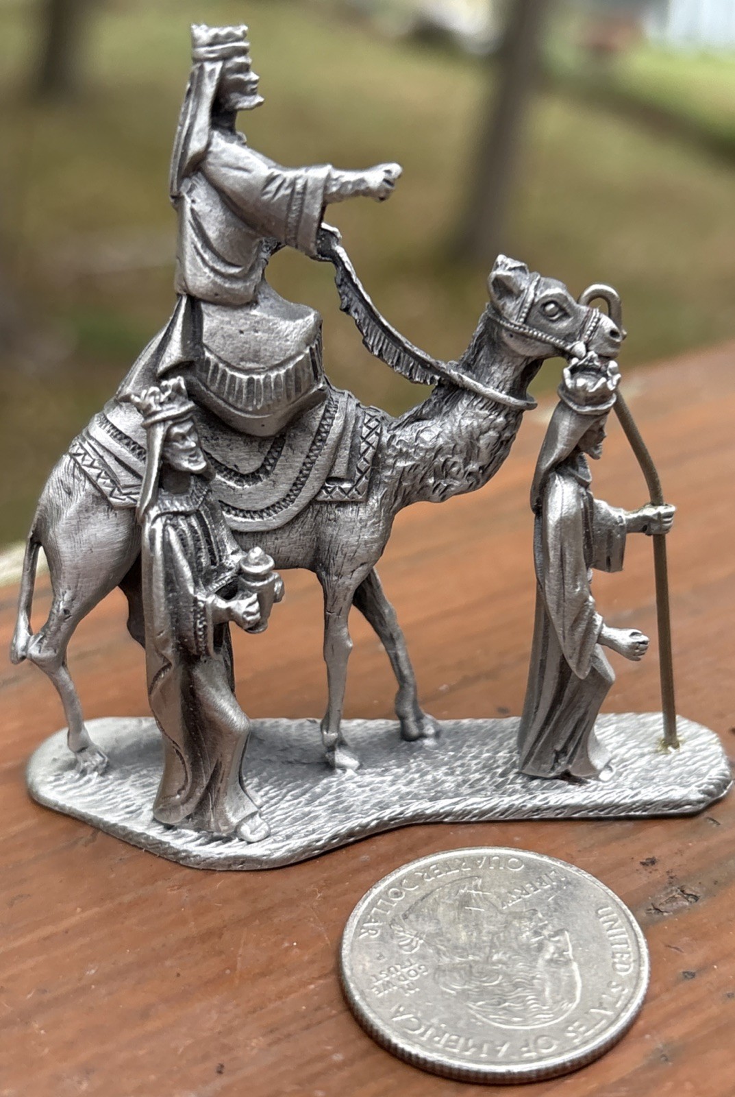 Vintage Creed Pewter Figurine of The Three Kings From Nativity