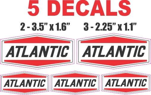 5 Oval Atlantic Gasoline Vinyl Decals