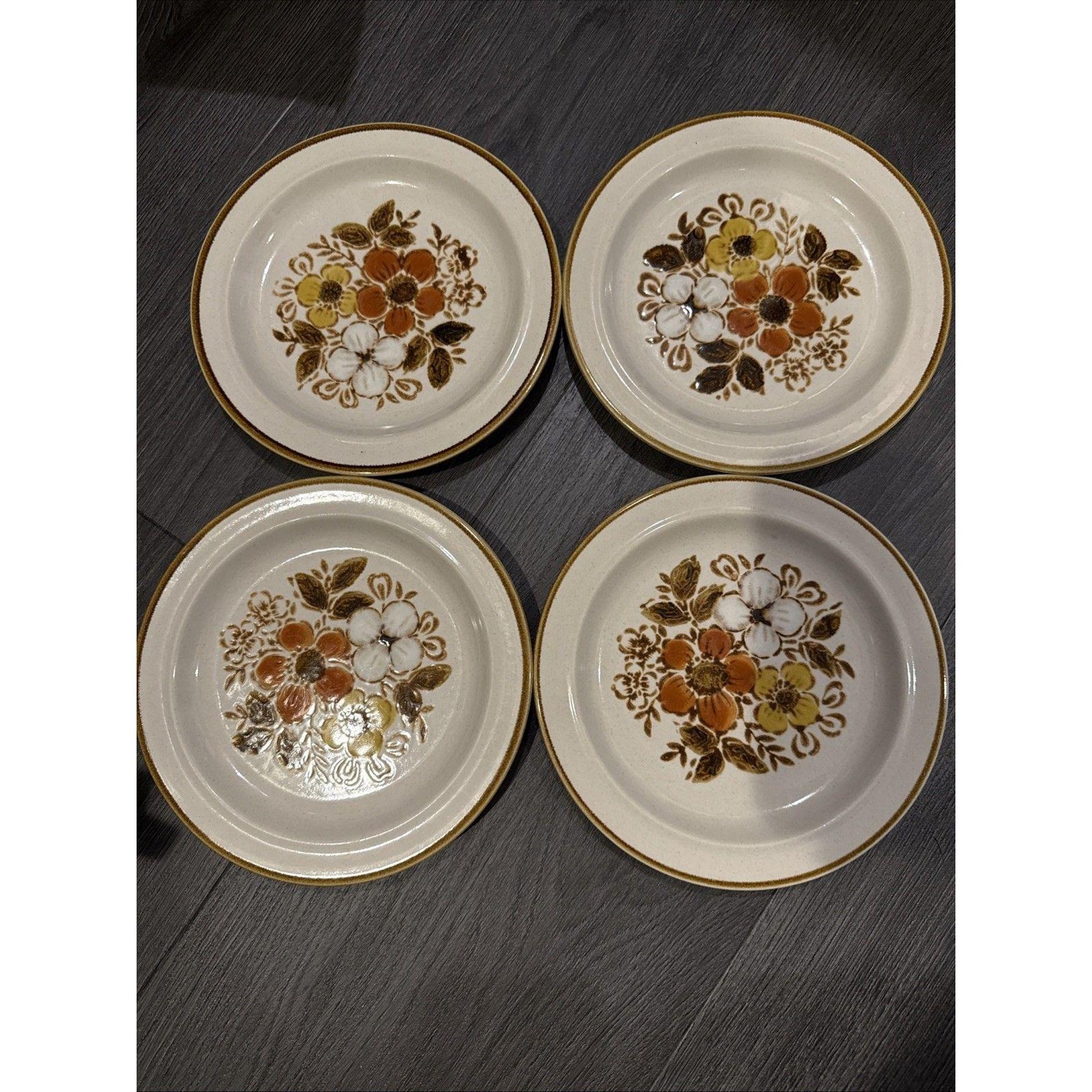 Vintage Excel LINDA Stoneware Hand painted 70s Salad Set Of 4 Made in Japan Vintage Excel LINDA Stoneware Hand painted 70s Salad Set Of 4 Made in Japan